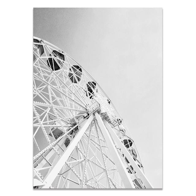 Street Scenery Canvas Paintings Home Decor Poster Print Madrid Spain Black White Landscape Modern Wall Pictures Living Room Art