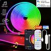 USB RGB Neon Light Strip with APP &Remote Color Change Waterproof Music Sync Mode Flexible Neon Lights for Room Outdoors Decor