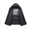 Men's 2025 Winter Hooded Patchwork Down Jacket: Black/Gray/Wine Red