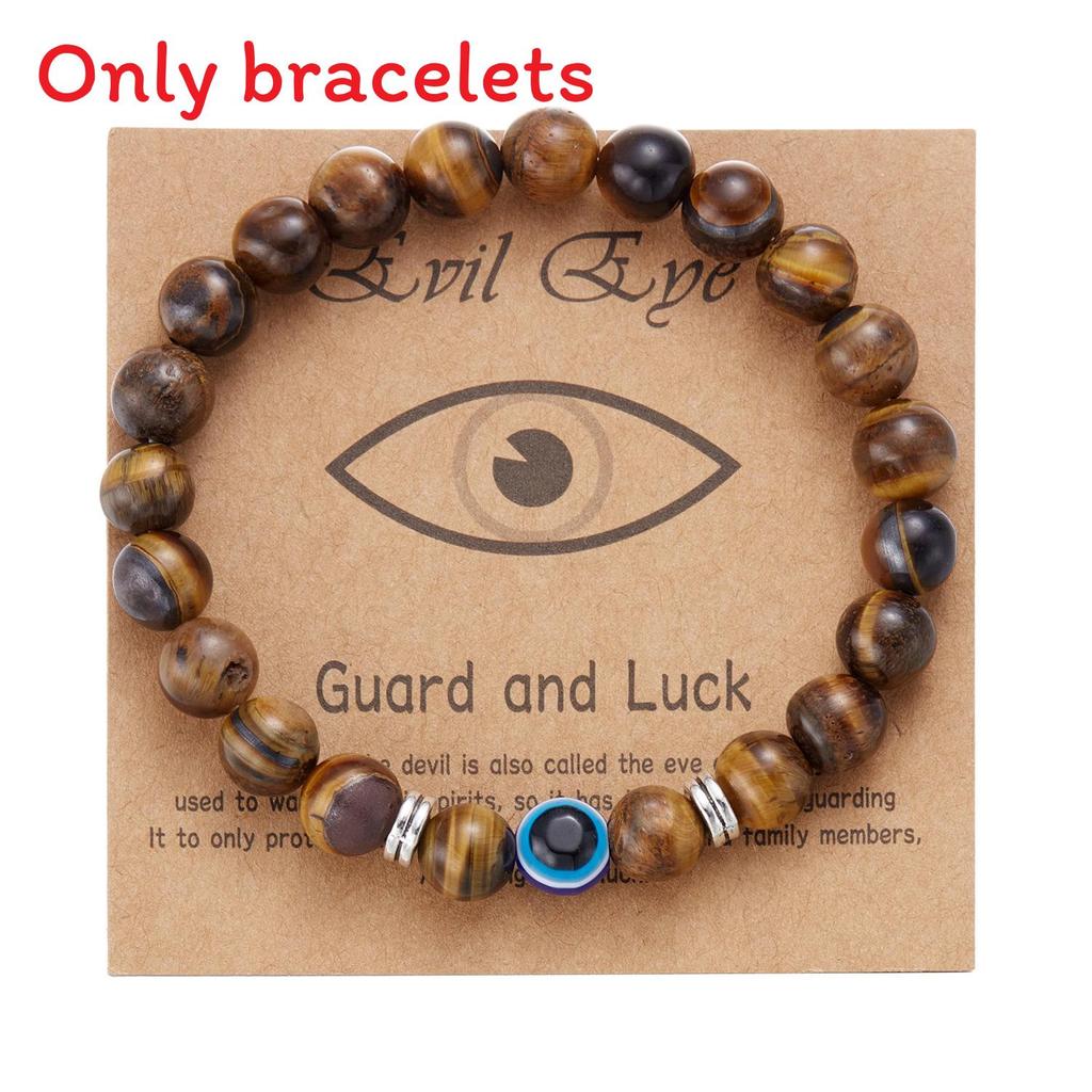 Fashion Frosted Bead Bracelet With Blue Eyed Design For Unisex Gift