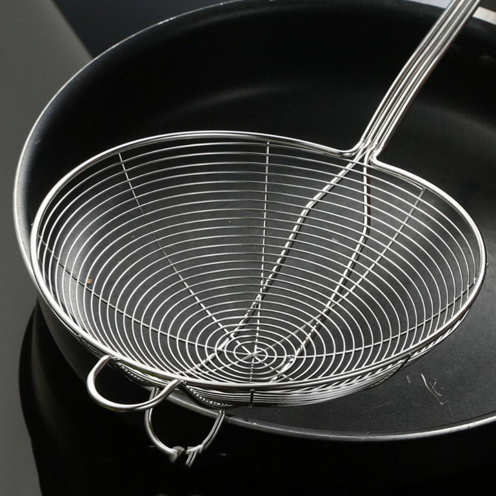 Stainless Steel Colander Large Leakage Hole Fried Filter Sieve Tool Ladle Skimmer Blanch Water
