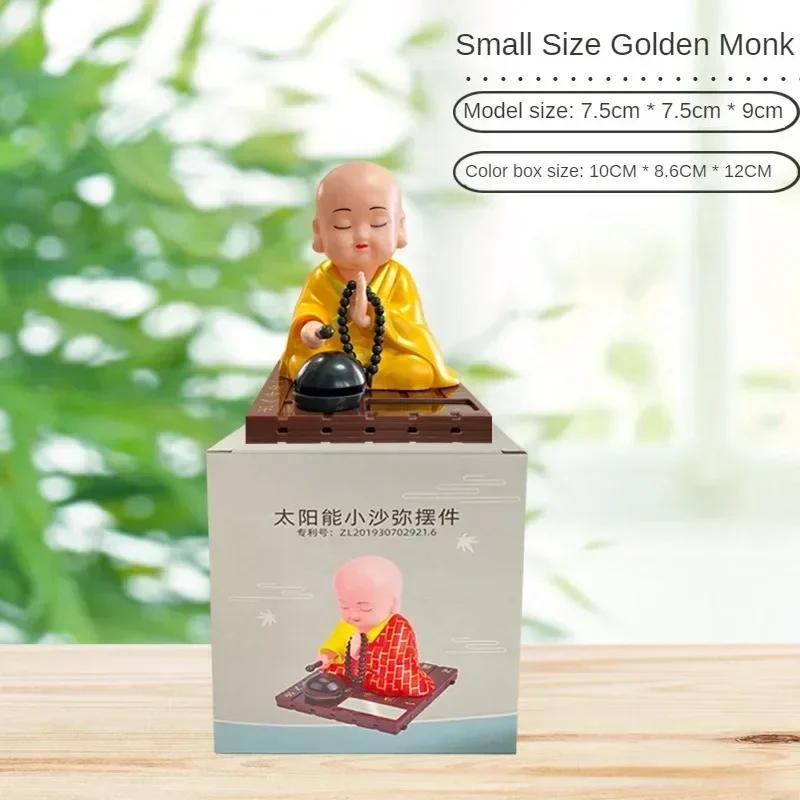 Solarbetriebener kleiner Mönch, kreative Auto-Ornamente, Armaturenbrett-Dekoration, chinesischer Buddhismus, Glücksbringer, Auto-Innenausstattung