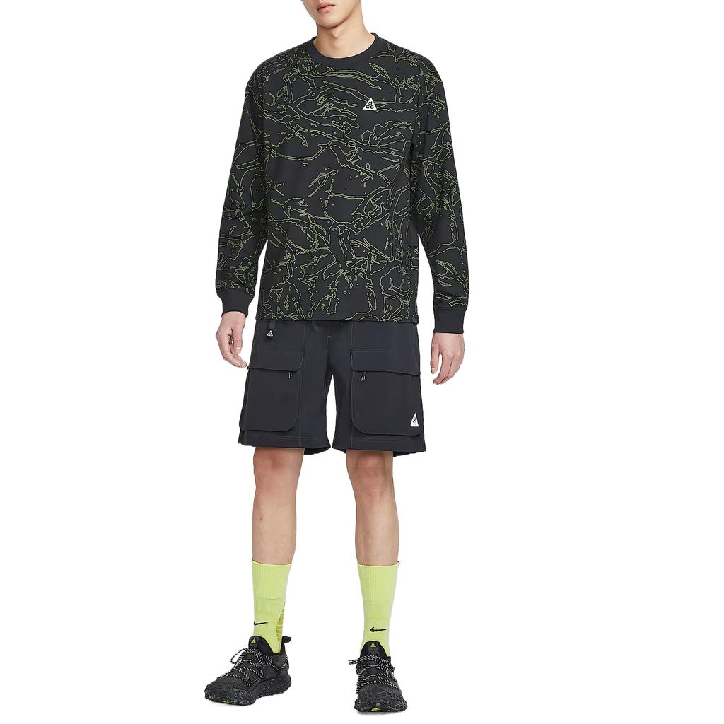 Nike Dri-Fit Loose Fit All Over Print Long Sleeve T-Shirt Men tops IO1576-010