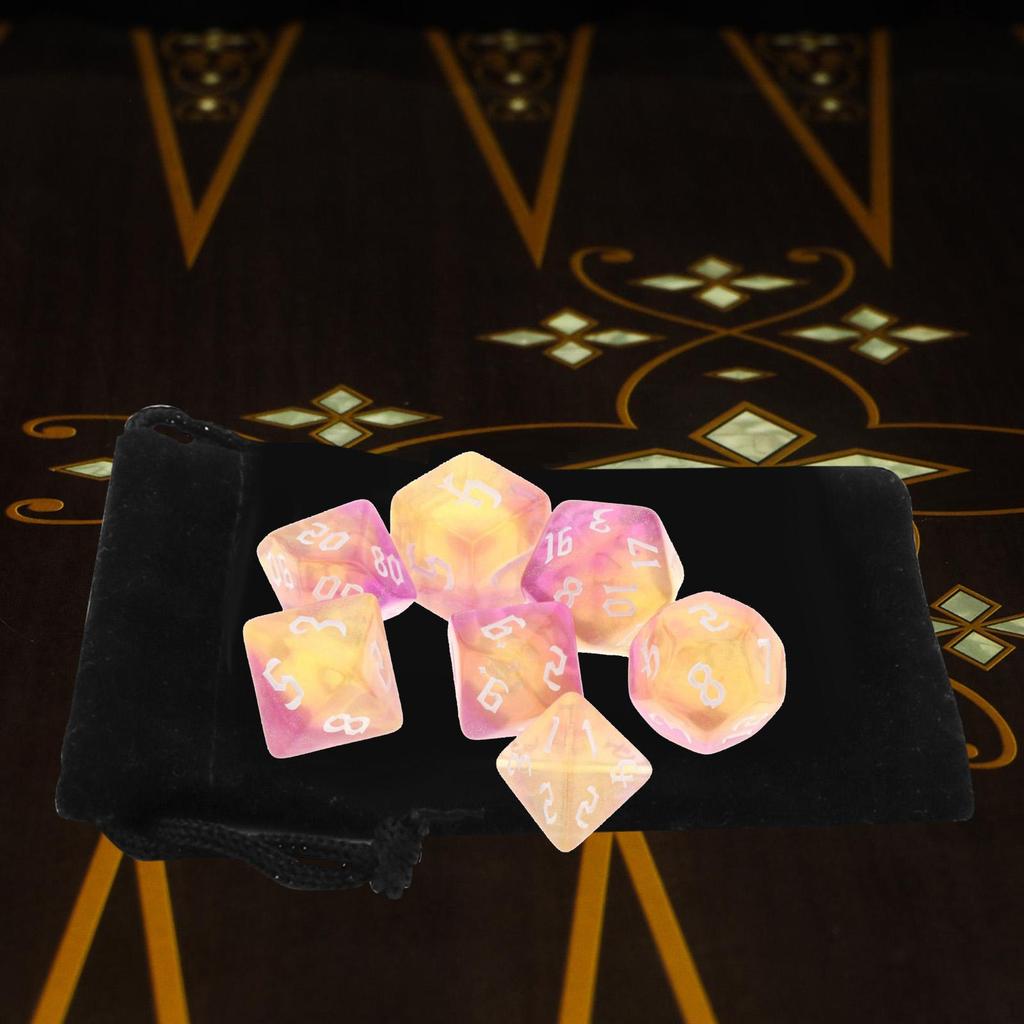 Acrylic Polyhedral Dices Set Toys D8 D10 D12 D20 with Pouch for DND RPG Role Playing Board Game