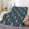 Cute Dog Printed Flannel Throw Blanket Soft Cozy Pet Pattern Fleece Blanket for Sofa Bed Couch Home Decor Customized Blankets