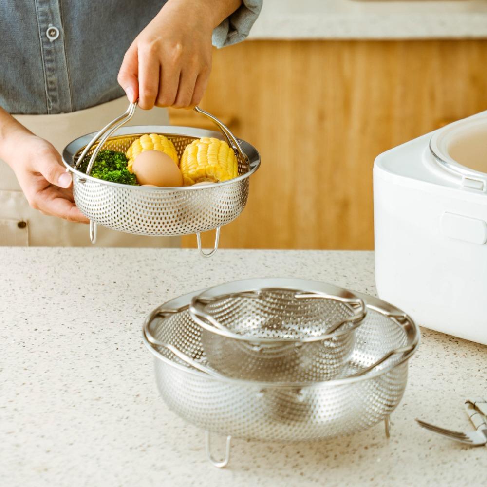 Stainless Steel Steaming Rack Rustproof Drain Basket Fruit Vegetable Strainer  Deep Fryer