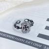 Dark Series Personality Trendy Cool Love Open Ring Irregular Inlaid Zircon Punk Retro High Sense Ring Woman