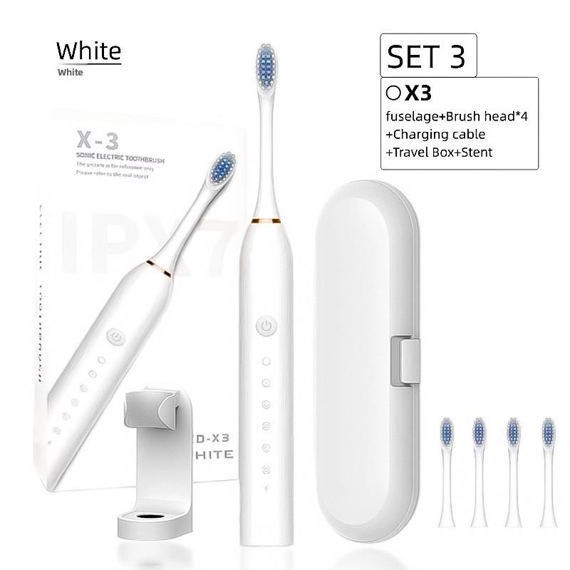 Electric Toothbrush, Rechargeable Model, Universal Soft Bristle Brush for Adults and Children, Portable Travel Set for Home Use, Toothbrush.