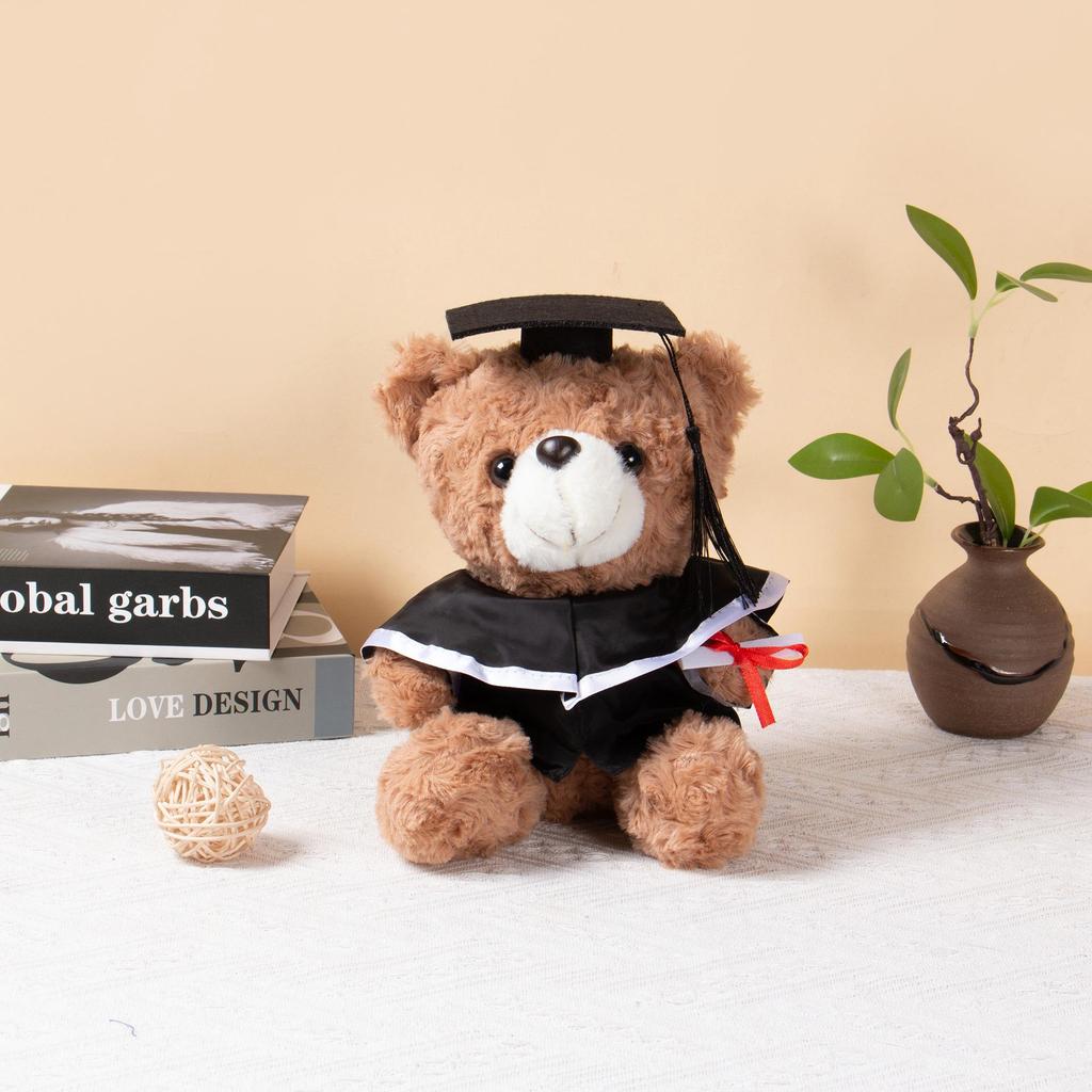 Graduation Teddy Bear In Doctor's Gown with School Emblem - Perfect for Graduation Gifts