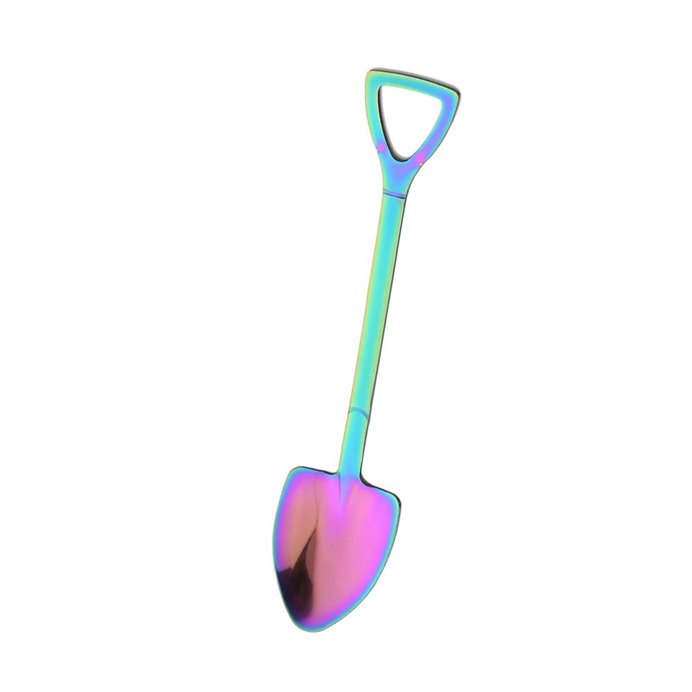 1/2 stk spade skjeer Dessert vannmelon iskremske Kreativ kaffeskje i rustfritt stål Kjøkkenservise Sølv teskje