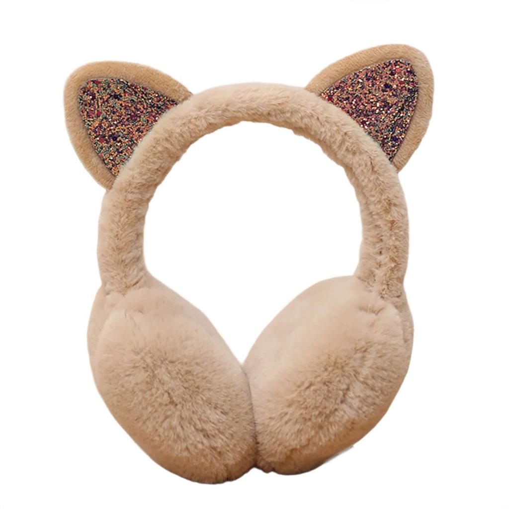 Fashionable Ear Muffs for Women Girl with Cat Ear Folding Comfortable Ear Protectors for Easy Storage Winter Headwear
