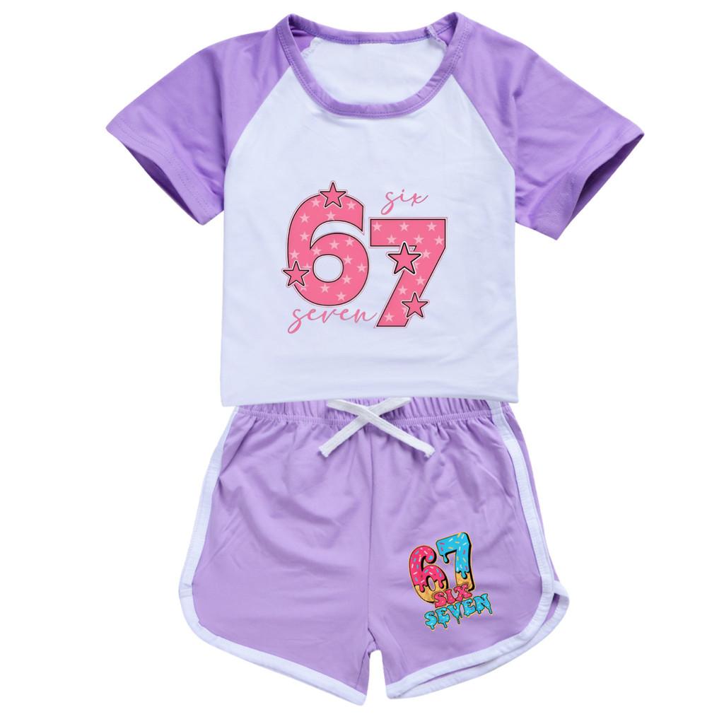 5291 Kids Boys Girls Brainrot 67 Printed Top Pants Sport Tracksuit Clothes Set