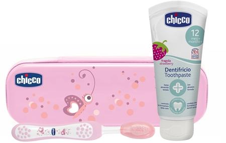 

Детский набор для ухода за зубами Chicco Always Smiling 12 месяцев+ Клубника 12 месяцев+ TU прозрачный