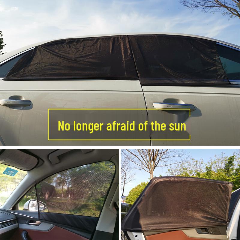 Magnetischer Auto-Fenster-Sonnenschutz & Insektennetz – Mückenschutz, UV-Schutz, Wärmeisolierung, Belüftung.