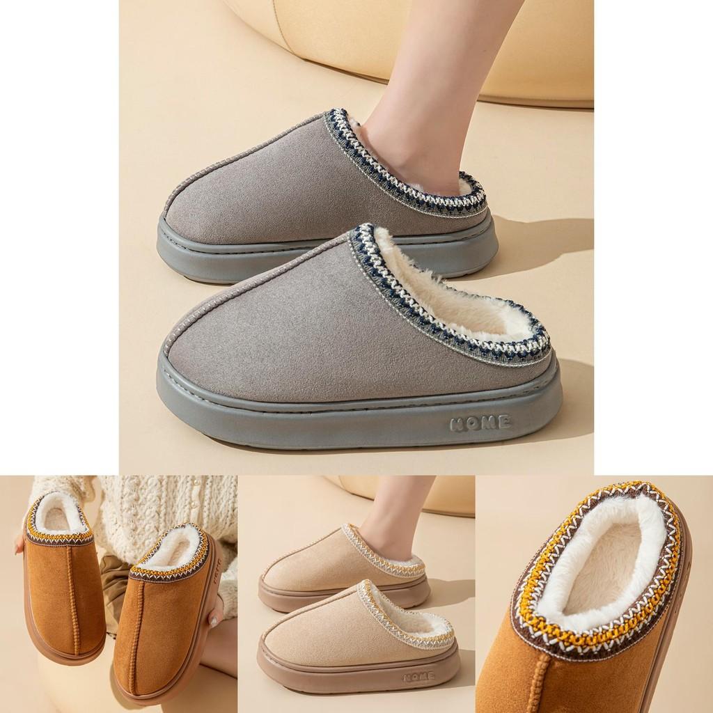 Comfortable New Style Pure Color Faux Suede Home Slippers For Women And Men Ideal For Warmth And Non-slip Durability In Multiple Sizes