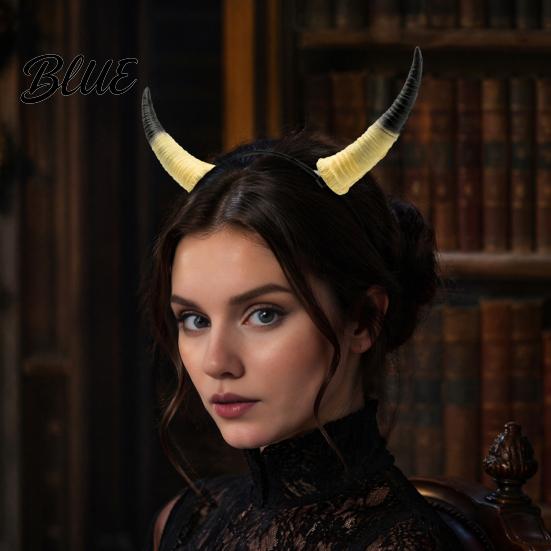 Accesorios de Cuernos a Presión Diadema de Carnero de Halloween Tocado de Diablo Desmontable para Estética Oscura Cuernos de Demonio Fiesta de Carnaval Festival Cosplay