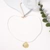Simple Rice Bead Alloy Shell Scallop Pendant Necklace, Fashionable, Niche and Creative Women's Style