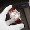 Top Brand Good design Unisex Watch leather  with diamond
