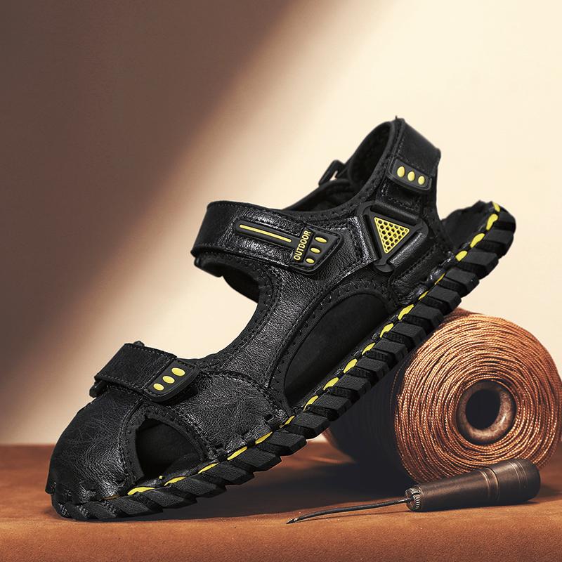 Fashionable Men's Summer Handmade Casual Sandals Size 38-46 Brand New Men Outdoor Breathable and Anti Slip Foreskin Beach Shoes