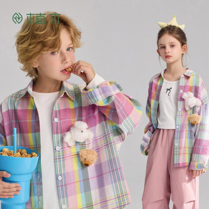 Kids Colorful Plaid Long-Sleeve Shirt 160