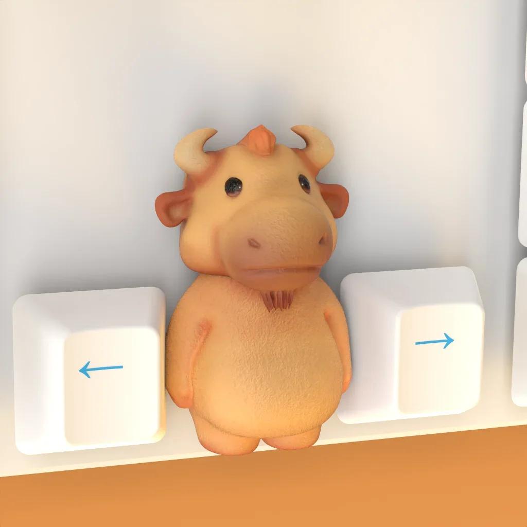 

Колпачки для клавиш Animal Party, изготовленные на заказ из PBT-смолы, два соединенных колпачка для клавиш Steam, милые мультяшные аниме колпачки для клавиш-указателей для игры, механическая клавиатура