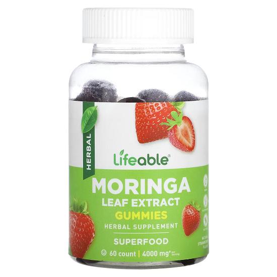 Moringa Leaf Extract Gummies, Natural Strawberry, 60 Gummies (2,000 Mg Per Gummy)