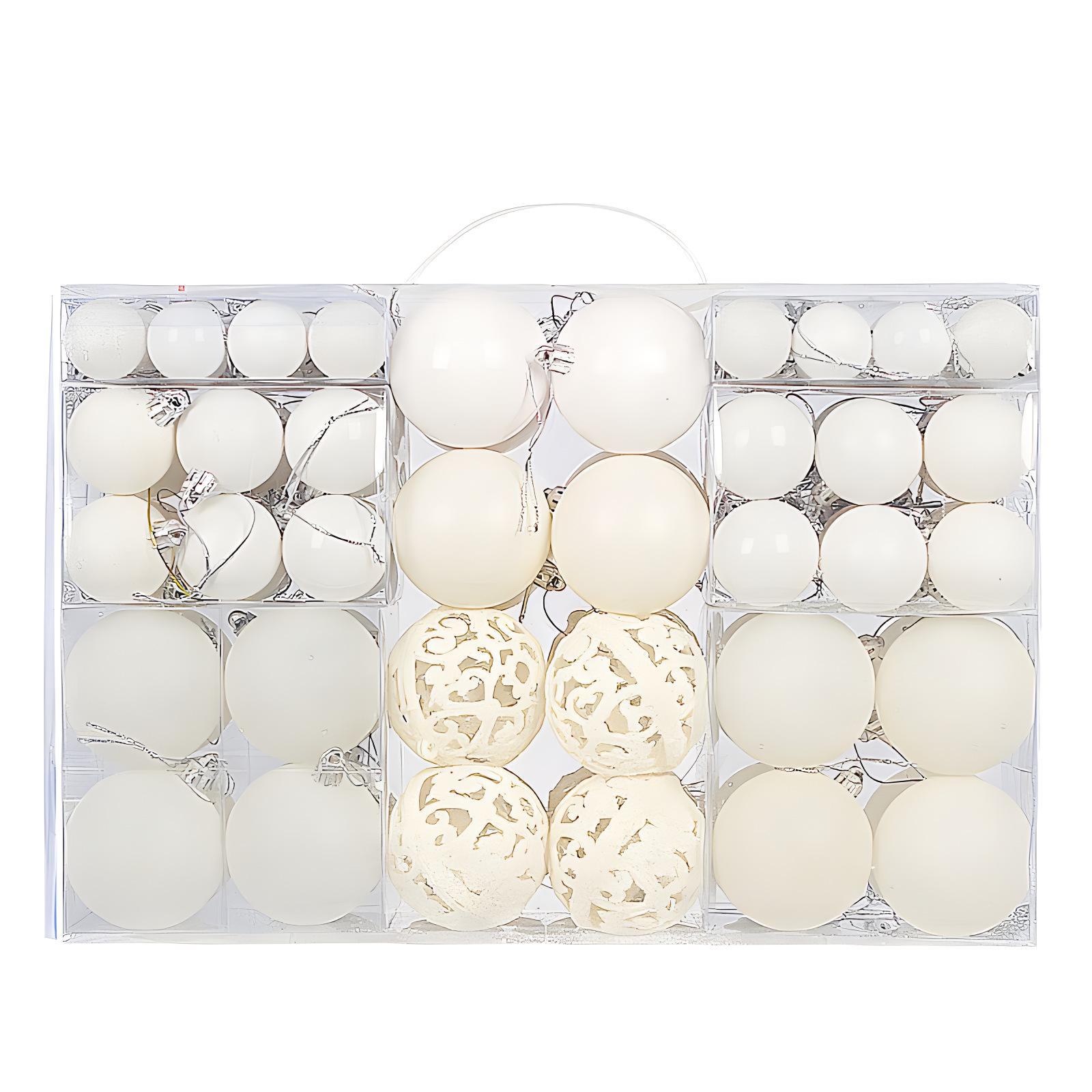 

Набор рождественских украшений из 101 предмета: Гальванизированные пустотелые елочные украшения 3/4/6 см