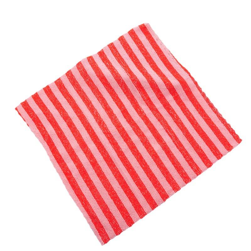 Factory Customized Two-color Striped Kitchen Small Square Towel Dishwashing and Household Cleaning Towel