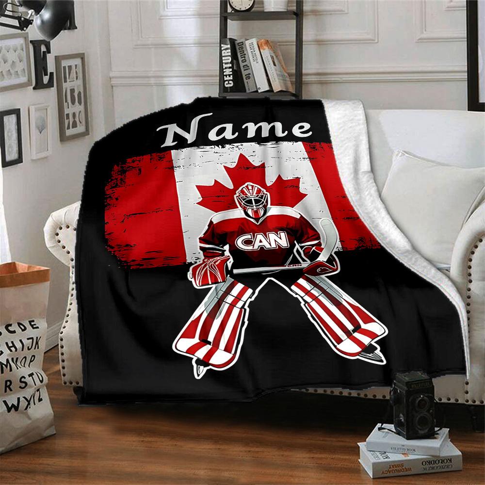 Hockey Quotes And Designs For Sports Enthusiasts Cozy Customize Your Name Soft Warm Cozy Versatile For Sofa Couch Office Bed Picnics For All Occasions