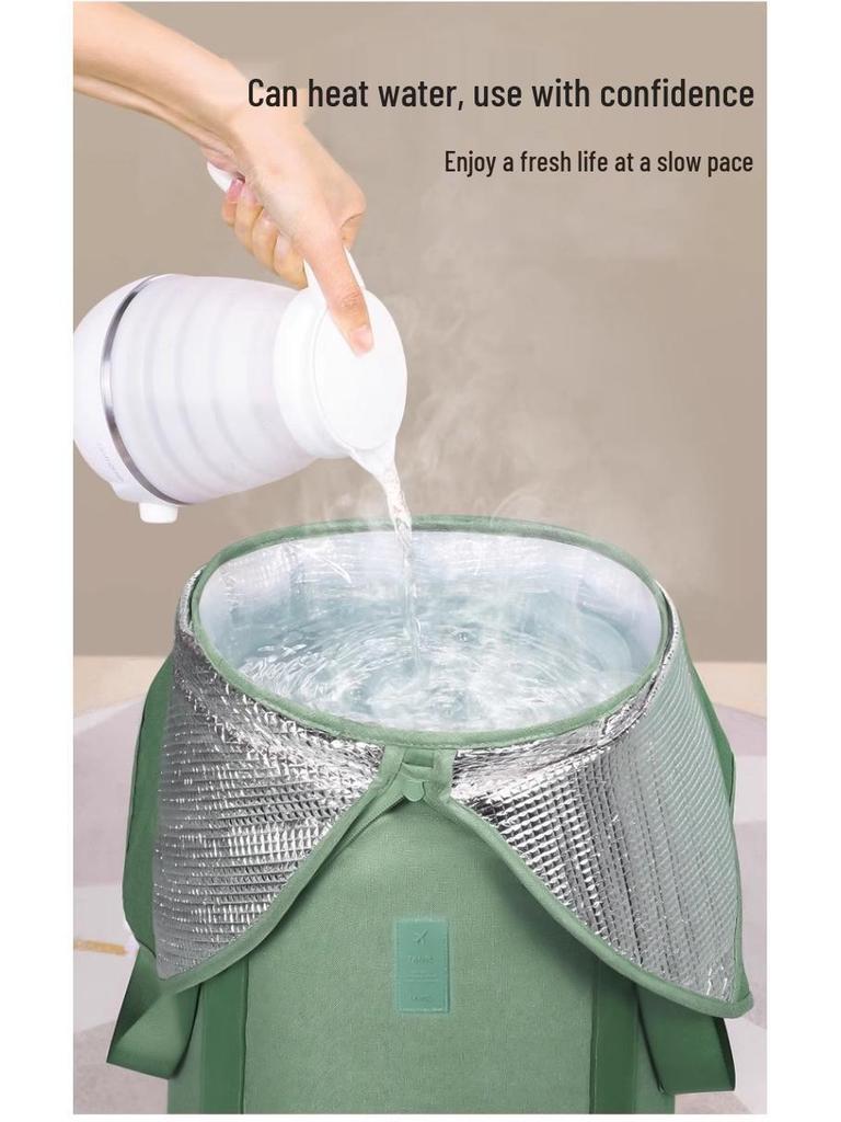 Thickened Portable Insulated Foot Bath: Folding, Deep, Travel-Friendly Foot Basin for Adults