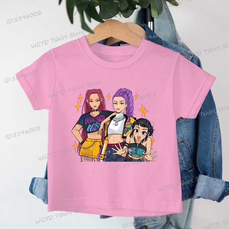 Dětské tričko KPop Lovci démonů Potisk Módní Ležérní Topy 2025 Film Posádka Kulatý výstřih Kreslené Dívčí Chlapecké Tričko Ležérní Oblečení pro Miminka