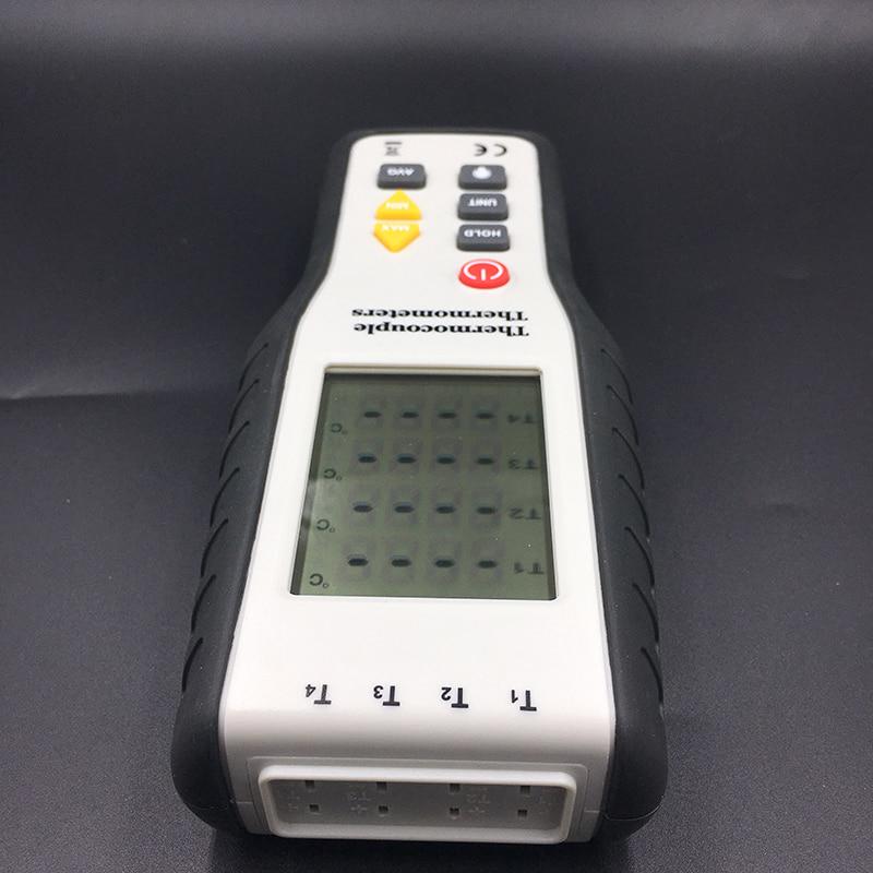 Digitalt termoelementtermometer 4-kanals K-type termoelementsondesensor Industriell temperaturtest