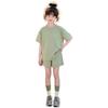 Girls' Korean Style Summer Sports Set: Short Sleeve & Shorts Two-Piece