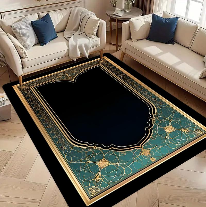 

Arabian Luxury Carpet Mat Rug Home Decoration Living Room Bedroom Floor Decor Gold Ornament Style Non Slip Rugs 40x60cm