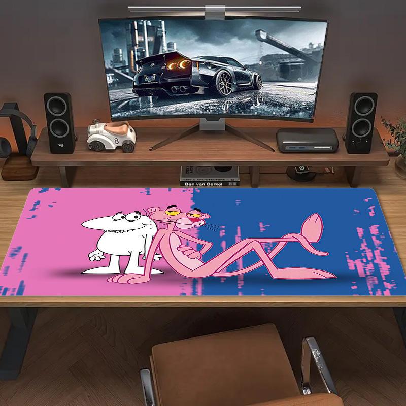 Pembe Panter Baskılı Yastık Kaymaz Dizüstü Tablet Büyük Mouse Pad XXL Mat Mini PC Oyun Matı Kilitli Kenarlı