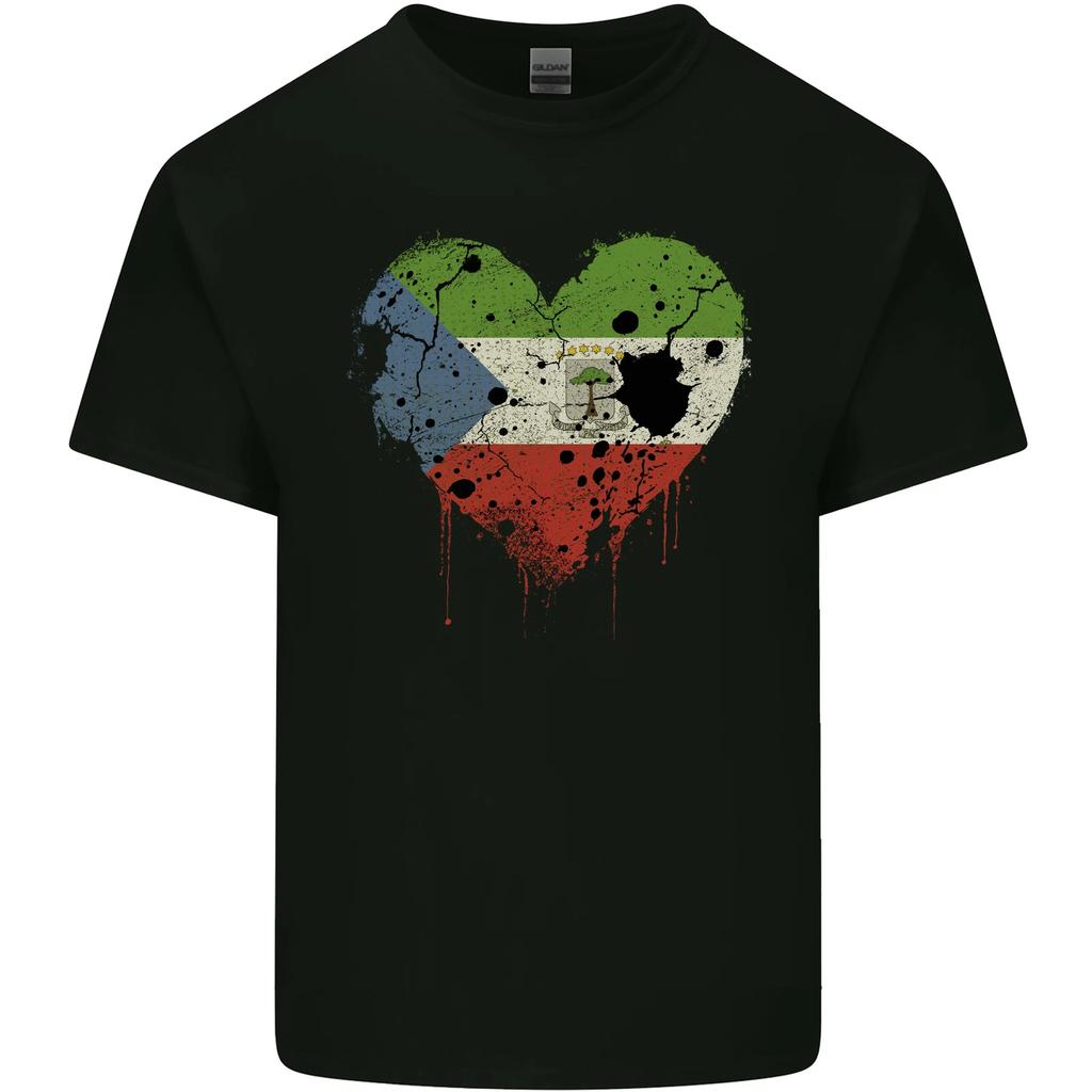 Love Flag Equatorial Guinea Football Kids T-Shirt Childrens