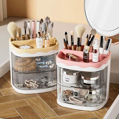 Estuche de Lápices de Dibujos Animados Lindo, Cajón de Escritorio de Plástico, Caja para Pinceles. Caja de Almacenamiento para Pinceles de Maquillaje, Caja de Almacenamiento con Clasificación y Compartimentos