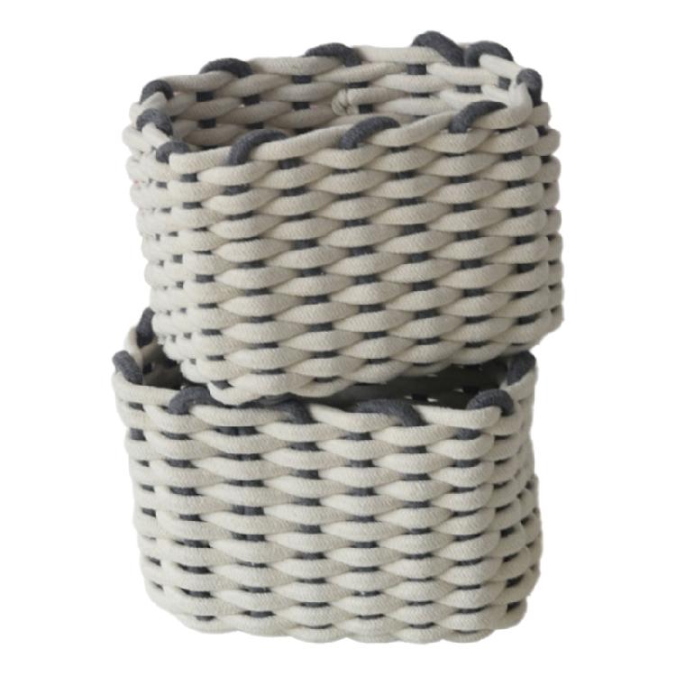 Convenient Cotton Rope Storage Basket Handwoven Cotton Rope Woven Organization Baskets Portable Storage Container
