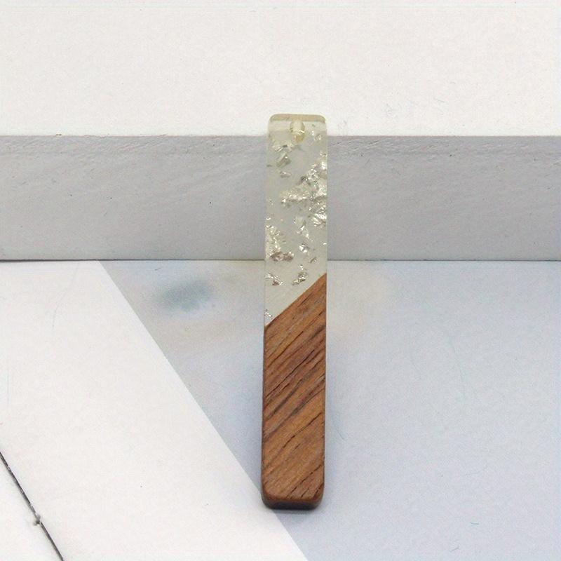 2pcs/set Vintage and Minimalist Long Resin Wood Jewelry Pendant Diy Earrings Earrings Necklace Accessories.