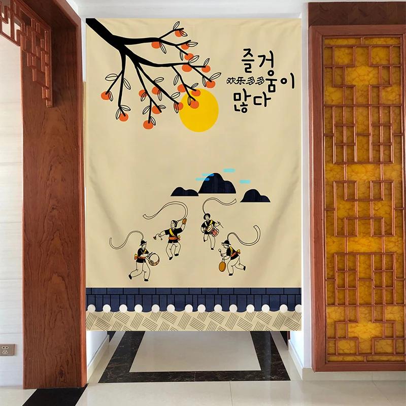 

60/70/80/100 см корейский стиль занавеска для двери ветрозащитная ткань занавеска для двери кухня половина спальня туалет индивидуальный полиэстер противообрастающий 60x80cm