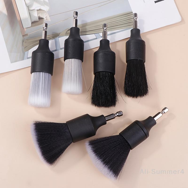 3 PCS New Car Detail Brush Electric Drill Brush Boar Bristle Brush Car Interior Cleaning Crevice Brush