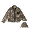 Women's Vintage Short Windbreaker Jacket Autumn 2024 Luxury Brand Cotton Leopard Denim Jackets for Woman Women's Autumn Clothes