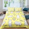 Guinea Pig King Queen Bedding Set Lovely Cartoon Mouse Duvet Cover Flower Plant Animal Comforter Cover Polyester Quilt Cover