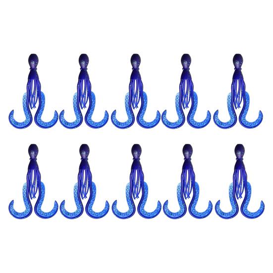 10Pcs 11CM/4.2G Luminous Soft Octopus Bait Colorful TPE Glow-in-the-dark Realistic Bionic Artificial Squid Lure Saltwater Freshwater Trolling