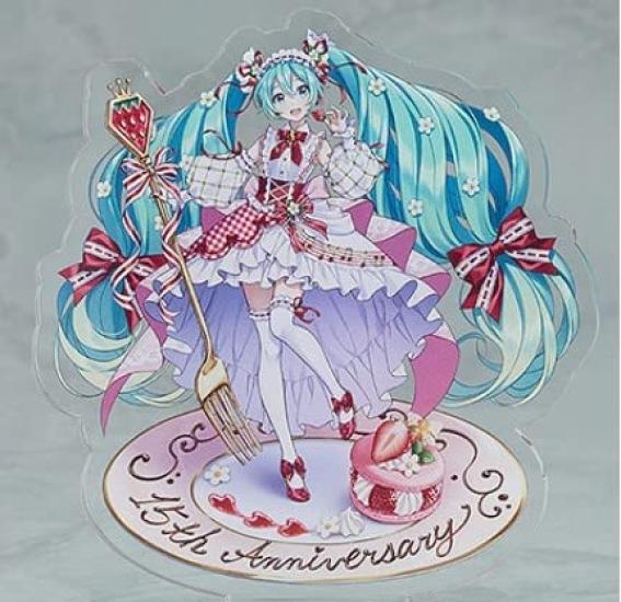 Nendoroid Hatsune Miku 15th Anniversary Plastic Painted Movable Special Pedestal Visual Acrylic Stand Drawn by En Morikura Ver. Figure, Non-scale,
