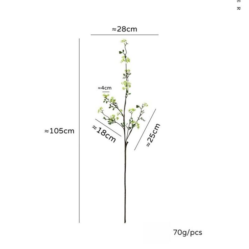 5pcs Simulation Flowers 105cm Snows Willows Branch Silk Flower Restaurant Decoration Artificial Purple Pear Blossom Snow Willow