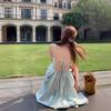 Women's Seaside Summer Backless Bandage Beach Dress with French Slip Design