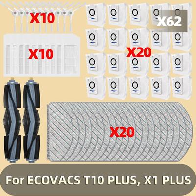 Compatible For ECOVACS T10 PLUS / X1 PLUS Replacement Spare Parts Accessories Main Side Brush Hepa Filter Mop Cloth Dust Bag