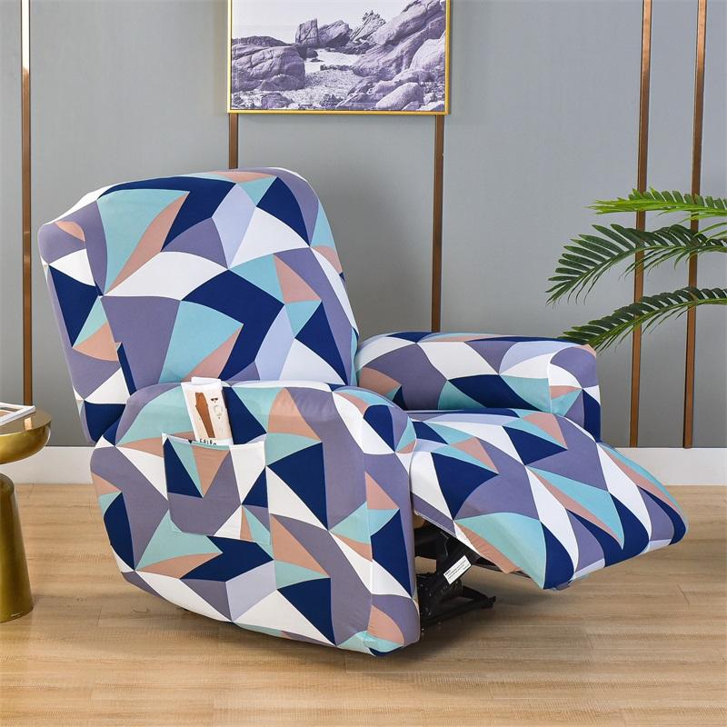 Geometry Printed Flower Stretch Lazy Boy Sofa Cover Recliner Cover Chair Covers For Leather Living Room Recliner Chair Slipcover