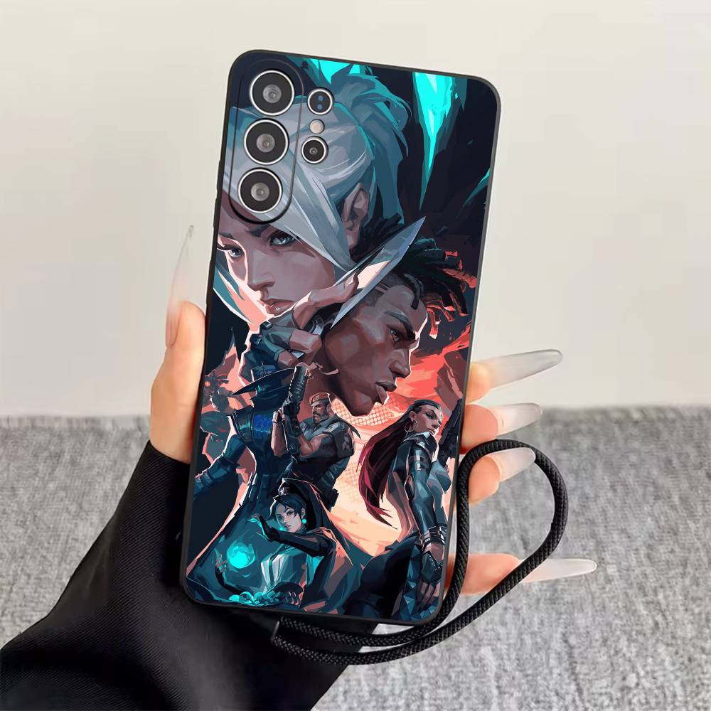 V-Valorant  Phone Case For Samsung S25,S24,S21,S22,S23,S30,Ultra,S20,Plus,Fe,Soft Silicone Black Cover